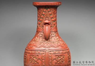 图片[3]-Vase with deer-shaped handles Carved polychrome lacquerware, 18th-19th century, Qing dynasty-China Archive